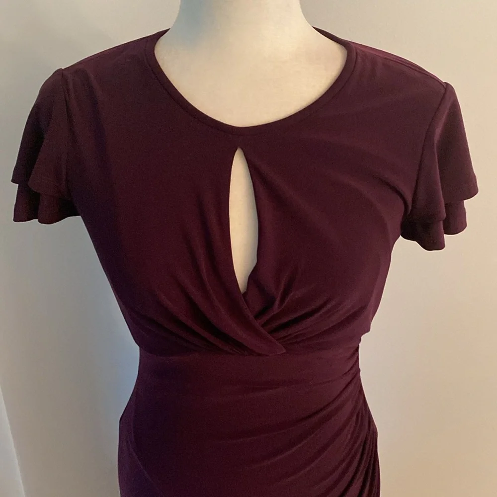 Ralph Lauren size 2 plum color excellent condition dress - Picture 2 of 9